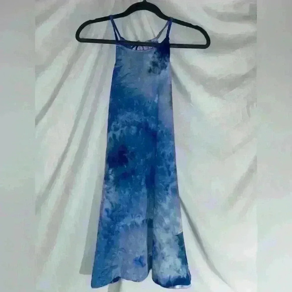 Vintage Refresh Tie-Dye BLUE MINI DRESS - Picture 1 of 4